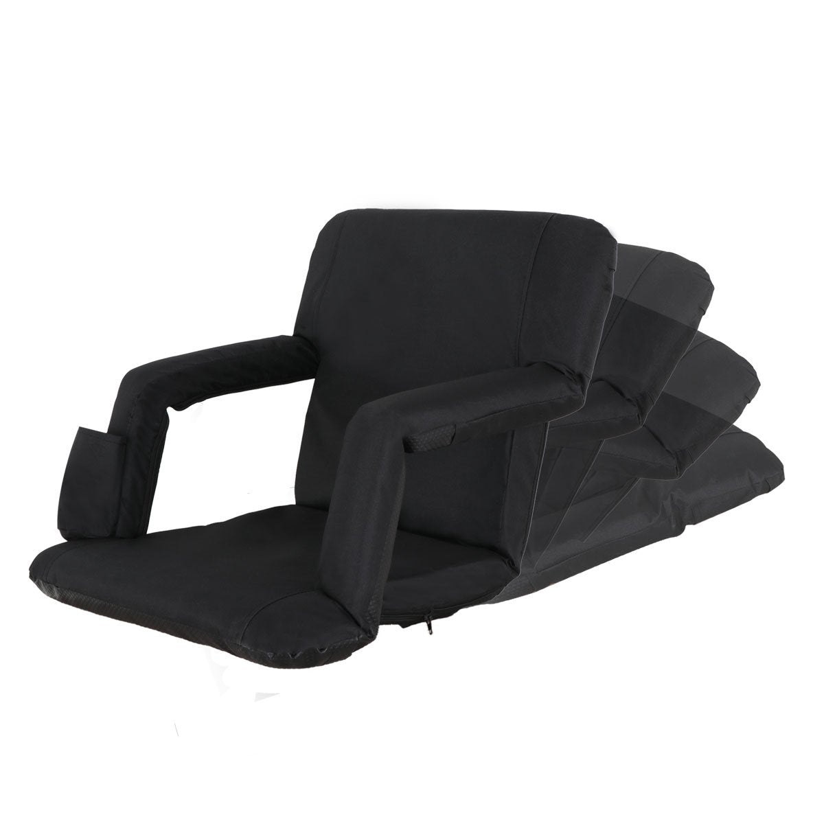 Sportneer Stadium Seat for Bleachers with Back Support, Bleacher Seat with  Backrest and Wide Padded Cushion Stadium Chair with Armrests 6 Reclining