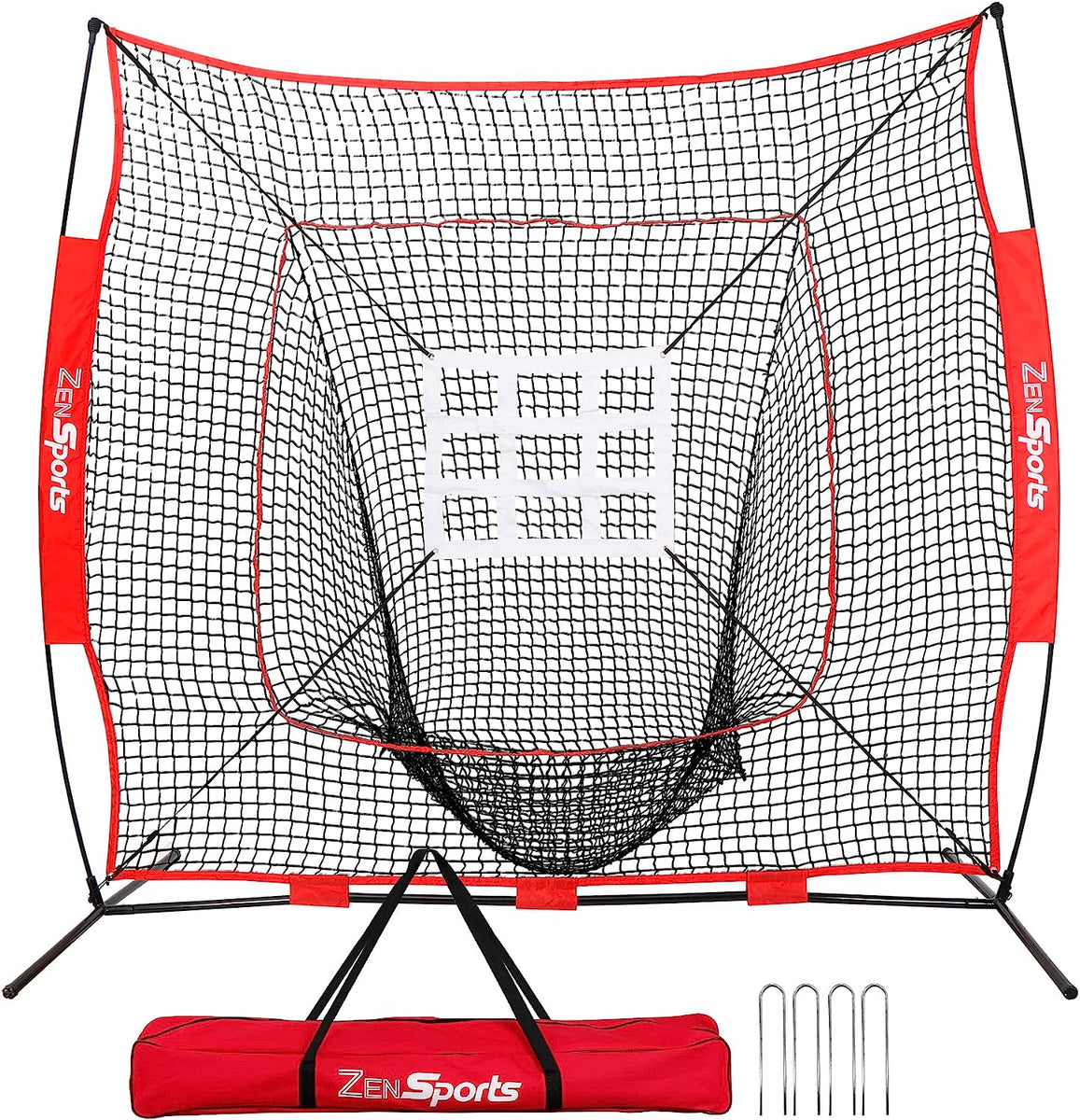 ZENY™ 7'×7' Baseball Softball Practice Net for Hiting and Pitching Bat ...