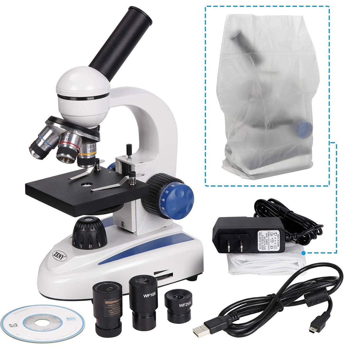 ZENY™ 40x -1000x Magnification Microscope w/ USB Digital Camera – ZENY ...