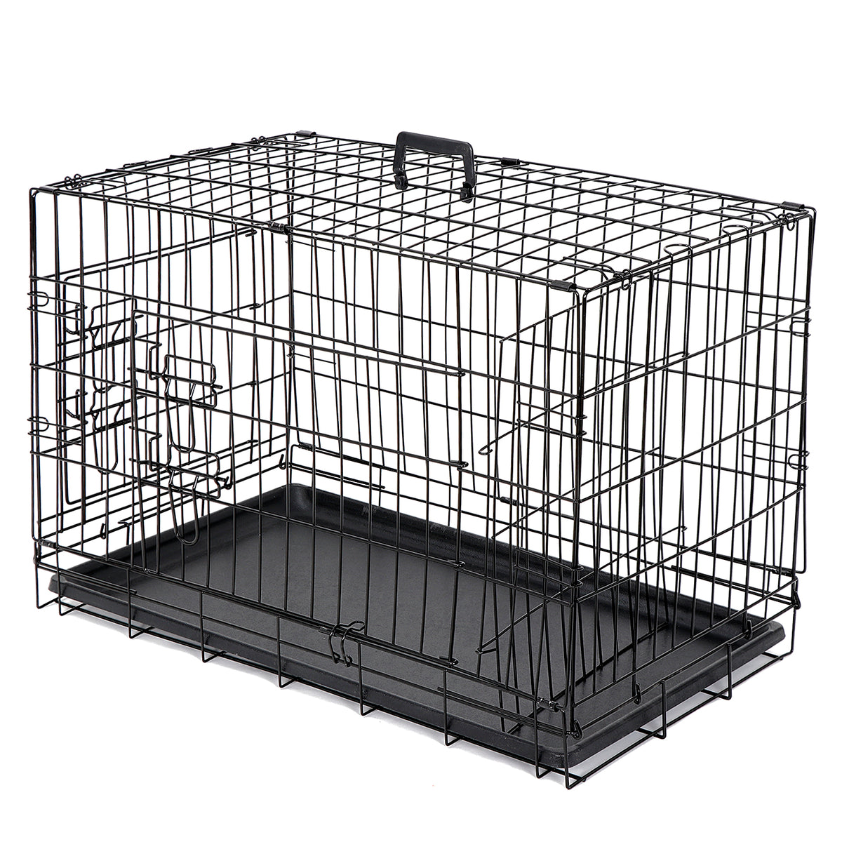 ZENY™ 30 inch Dog Crate Double Door Folding Metal Dog or Pet Crate Ken ...